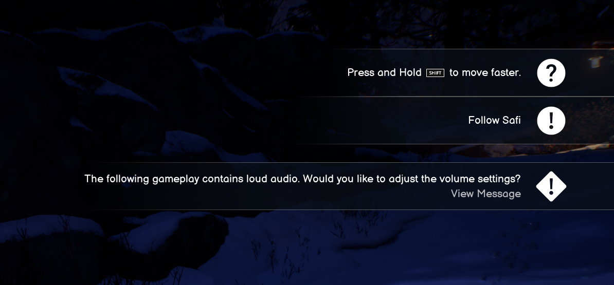 An image of the style of warning messages that originally appeared alongside other messaging in game.
